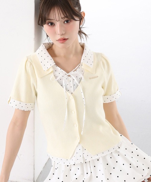 アナザーエディション♡トップス シャツドッキング半袖トップス（Tシャツ/カットソー）｜one after