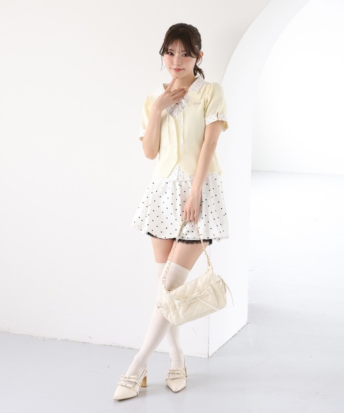 one after another NICE CLAUP(ワンアフターアナザーナイスクラップ)の「シャツドッキング半袖トップス(Tシャツ/カットソー・レディース・ブラック/イエロー/ブラウン/ピンク/ダークブラウン/ブラック系その他/アイボリー・FREE)」の20枚目の写真