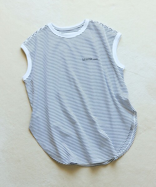 Firsthand(ファーストハンド)の「MA Firsthand/マ ファーストハンド ピンボーダー フレンチスリーブ Tシャツ/ PIN BORDER FRENCH SLEEVE TEE(Tシャツ/カットソー・レディース・ブラック/ネイビー/ホワイト・FREE)」の17枚目の写真