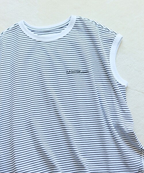 Firsthand(ファーストハンド)の「MA Firsthand/マ ファーストハンド ピンボーダー フレンチスリーブ Tシャツ/ PIN BORDER FRENCH SLEEVE TEE(Tシャツ/カットソー・レディース・ブラック/ネイビー/ホワイト・FREE)」の18枚目の写真