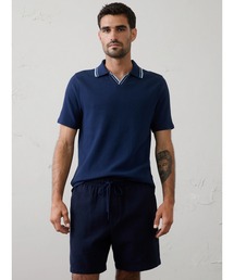 BANANA REPUBLIC FACTORY STORE クリンクル リブ ジョニーカラー シャツ