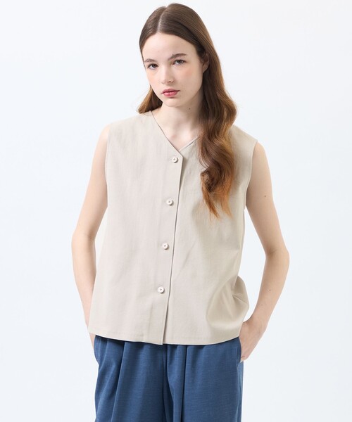 MACKINTOSH PHILOSOPHY(マッキントッシュ フィロソフィー)の「ドライオックスフォード2WAYブラウス(シャツ/ブラウス・レディース・オフホワイト/ベージュ系その他/ブラウン系その他4/ダークネイビー/ブルー・36/38)」の3枚目の写真