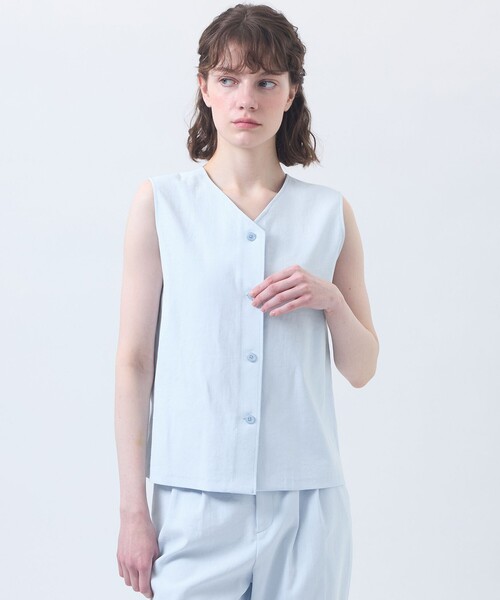MACKINTOSH PHILOSOPHY(マッキントッシュ フィロソフィー)の「ドライオックスフォード2WAYブラウス(シャツ/ブラウス・レディース・オフホワイト/ベージュ系その他/ブラウン系その他4/ダークネイビー/ブルー・36/38)」の4枚目の写真