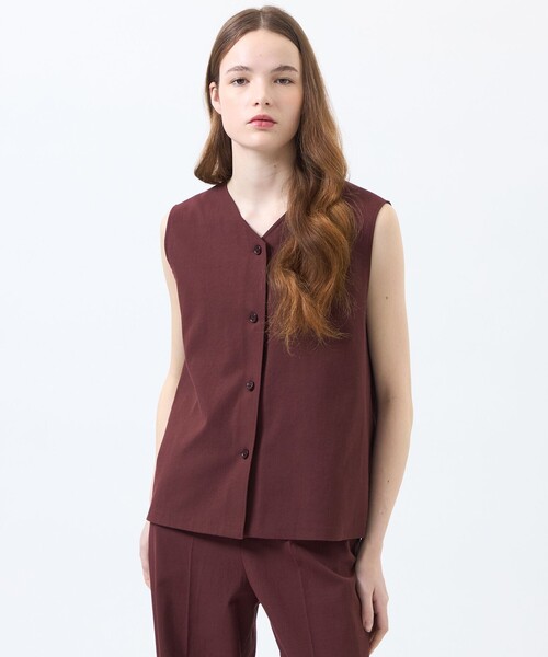 MACKINTOSH PHILOSOPHY(マッキントッシュ フィロソフィー)の「ドライオックスフォード2WAYブラウス(シャツ/ブラウス・レディース・オフホワイト/ベージュ系その他/ブラウン系その他4/ダークネイビー/ブルー・36/38)」の2枚目の写真