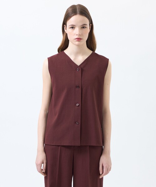 MACKINTOSH PHILOSOPHY(マッキントッシュ フィロソフィー)の「ドライオックスフォード2WAYブラウス(シャツ/ブラウス・レディース・オフホワイト/ベージュ系その他/ブラウン系その他4/ダークネイビー/ブルー・36/38)」の6枚目の写真
