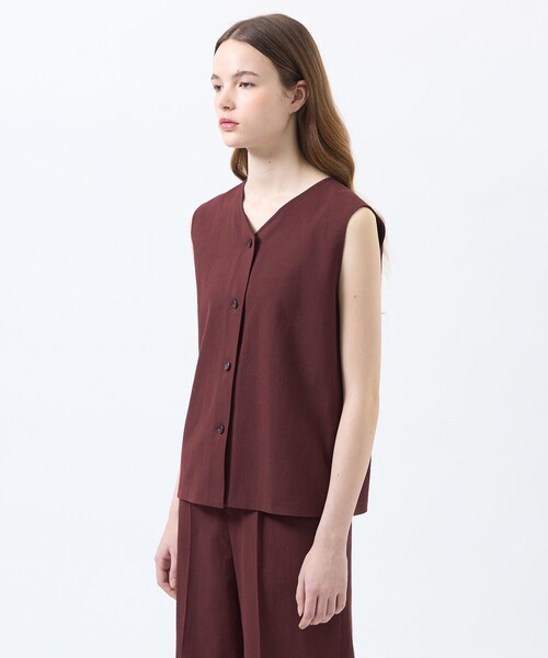 MACKINTOSH PHILOSOPHY(マッキントッシュ フィロソフィー)の「ドライオックスフォード2WAYブラウス(シャツ/ブラウス・レディース・オフホワイト/ベージュ系その他/ブラウン系その他4/ダークネイビー/ブルー・36/38)」の7枚目の写真