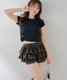 レイヤードティアードショートパンツ