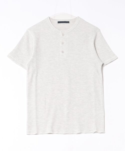 Revo.(レボ)の「サーマル ヘンリーネック 半袖Tシャツ【UNISEX】(Tシャツ/カットソー・メンズ・杢グレー/ホワイト系/ホワイト系1/カーキ/ブラック・M/L/XL)」の2枚目の写真