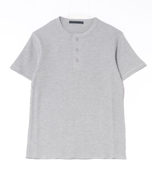 Revo.(レボ)の「サーマル ヘンリーネック 半袖Tシャツ【UNISEX】(Tシャツ/カットソー・メンズ・杢グレー/ホワイト系/ホワイト系1/カーキ/ブラック・M/L/XL)」の4枚目の写真
