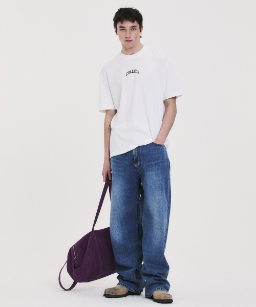 NOHANT(ノアン)の「COLLEGE LOGO T-SHIRT WHITE(Tシャツ/カットソー・メンズ・ホワイト・LARGE/MEDIUM/SMALL/X-SMALL)」の5枚目の写真