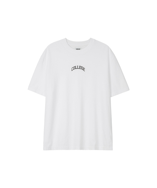 NOHANT(ノアン)の「COLLEGE LOGO T-SHIRT WHITE(Tシャツ/カットソー・メンズ・ホワイト・LARGE/MEDIUM/SMALL/X-SMALL)」の3枚目の写真