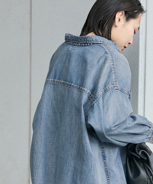 JOURNAL STANDARD（ジャーナルスタンダード）の「《追加2》ライトオンスデニムシャツ（シャツ/ブラウス・レディース・ブルー系その他/ベージュ・FREE）」の14枚目の写真