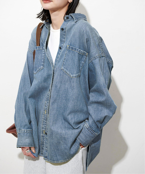 JOURNAL STANDARD（ジャーナルスタンダード）の「《追加2》ライトオンスデニムシャツ（シャツ/ブラウス・レディース・ブルー系その他/ベージュ・FREE）」の20枚目の写真