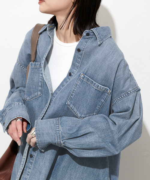 JOURNAL STANDARD（ジャーナルスタンダード）の「《追加2》ライトオンスデニムシャツ（シャツ/ブラウス・レディース・ブルー系その他/ベージュ・FREE）」の21枚目の写真