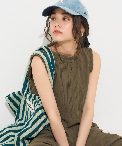 FREAK'S STORE(フリークスストア)の「インド 裁ち切りフリルロンパース(つなぎ/オールインワン・レディース・オリーブ/ブラック・フリ-)」の13枚目の写真