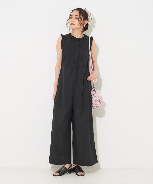 FREAK'S STORE(フリークスストア)の「インド 裁ち切りフリルロンパース(つなぎ/オールインワン・レディース・オリーブ/ブラック・フリ-)」の19枚目の写真