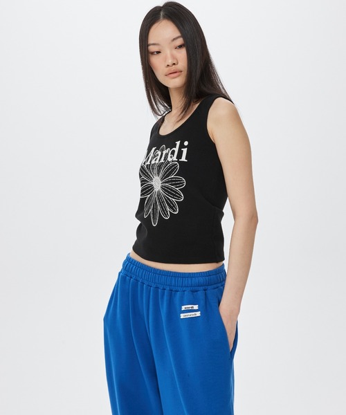 Mardi Mercredi(マルディメクルディ)の「TANK SCOOP NECK FLOWERMARDI / タンク スクープ ネック フラワーマルディ(タンクトップ・レディース・グレー×ホワイト/ブラック×ホワイト・FREE)」の9枚目の写真