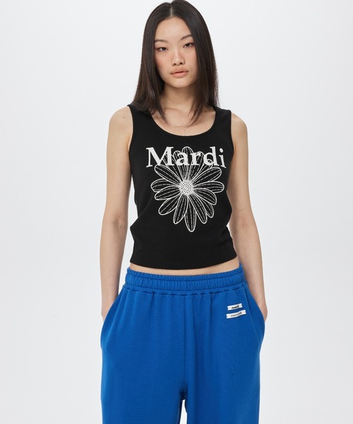 Mardi Mercredi(マルディメクルディ)の「TANK SCOOP NECK FLOWERMARDI / タンク スクープ ネック フラワーマルディ(タンクトップ・レディース・グレー×ホワイト/ブラック×ホワイト・FREE)」の10枚目の写真