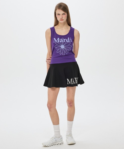 Mardi Mercredi(マルディメクルディ)の「TANK SCOOP NECK FLOWERMARDI / タンク スクープ ネック フラワーマルディ(タンクトップ・レディース・グレー×ホワイト/ブラック×ホワイト・FREE)」の17枚目の写真