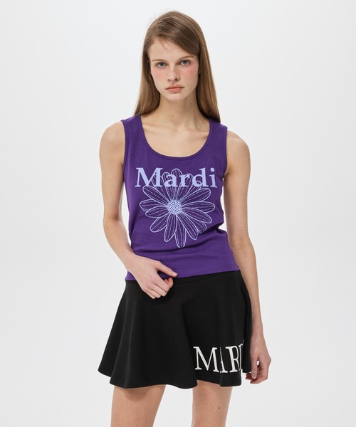 Mardi Mercredi(マルディメクルディ)の「TANK SCOOP NECK FLOWERMARDI / タンク スクープ ネック フラワーマルディ(タンクトップ・レディース・グレー×ホワイト/ブラック×ホワイト・FREE)」の15枚目の写真
