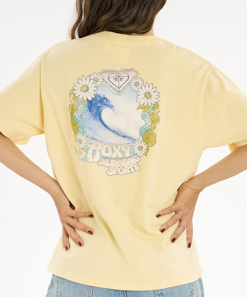 ムラサキスポーツ(ムラサキスポーツ)の「【ムラサキスポーツ限定】ムラサキ × ROXY ロキシー 半袖 コラボレーション Tシャツ RST262650M(Tシャツ/カットソー・レディース・オフホワイト/ライトイエロー・M/L)」の2枚目の写真