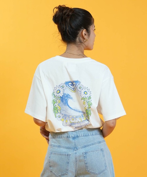 ムラサキスポーツ(ムラサキスポーツ)の「【ムラサキスポーツ限定】ムラサキ × ROXY ロキシー 半袖 コラボレーション Tシャツ RST262650M(Tシャツ/カットソー・レディース・オフホワイト/ライトイエロー・M/L)」の1枚目の写真