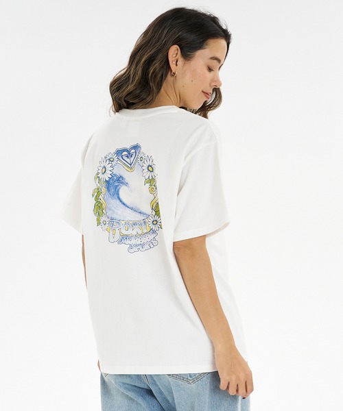 ムラサキスポーツ(ムラサキスポーツ)の「【ムラサキスポーツ限定】ムラサキ × ROXY ロキシー 半袖 コラボレーション Tシャツ RST262650M(Tシャツ/カットソー・レディース・オフホワイト/ライトイエロー・M/L)」の4枚目の写真