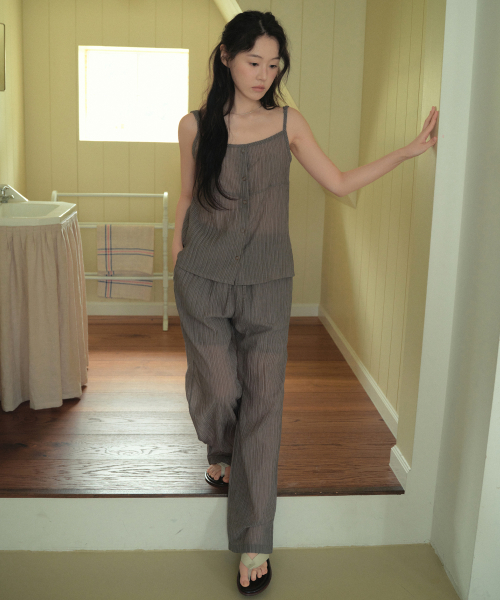 WEDNESDAYOASISFORWOMEN（ウェンズデー オアシス フォー ウーマン）の「リロストライプバンディングパンツ_KHAKI(WB6PT28)（その他パンツ・レディース・カーキ・FREE）」の2枚目の写真