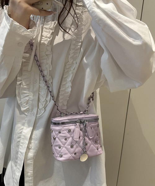 Miniministore(ミニミニストア)の「ミニバニティバッグスタッズチェーンバッグ(ショルダーバッグ・レディース・イエロー/ブラック/ラベンダー/オフホワイト・FREE)」の19枚目の写真