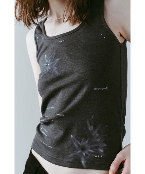 Knuth Marf（クヌースマーフ）の「studded tank top（タンクトップ・レディース・グレー/ホワイト・FREE）」の4枚目の写真