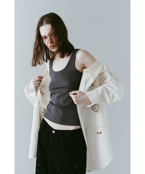 Knuth Marf（クヌースマーフ）の「studded tank top（タンクトップ・レディース・グレー/ホワイト・FREE）」の9枚目の写真