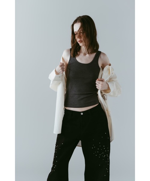 Knuth Marf（クヌースマーフ）の「studded tank top（タンクトップ・レディース・グレー/ホワイト・FREE）」の10枚目の写真