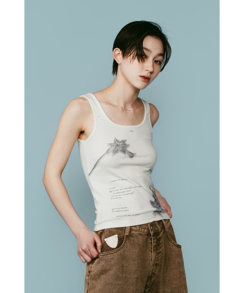 Knuth Marf（クヌースマーフ）の「studded tank top（タンクトップ・レディース・グレー/ホワイト・FREE）」の18枚目の写真