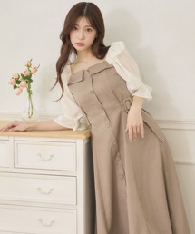 side velt docking dress / サイドベルトドッキングワンピース