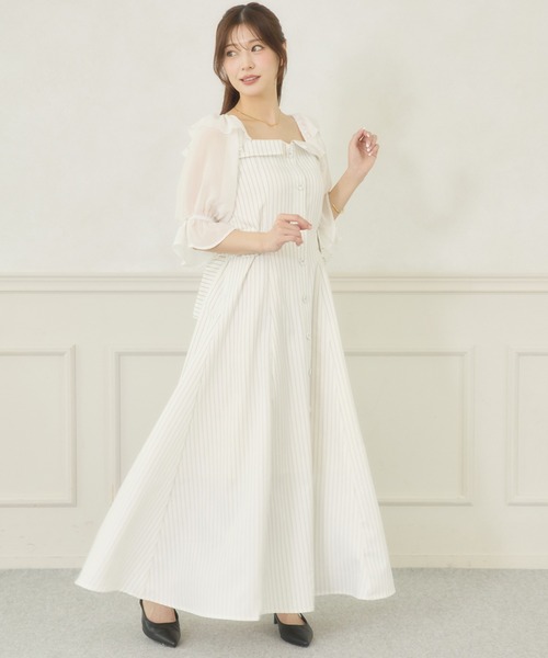 Ambre Neige(アンブルネージュ)の「side velt docking dress / サイドベルトドッキングワンピース(ワンピース・レディース・ホワイト系その他/ベージュ/ブラック・FREE)」の8枚目の写真