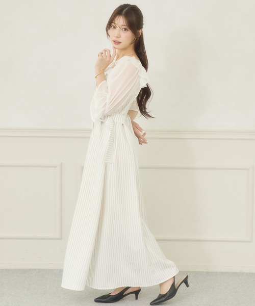 Ambre Neige(アンブルネージュ)の「side velt docking dress / サイドベルトドッキングワンピース(ワンピース・レディース・ホワイト系その他/ベージュ/ブラック・FREE)」の9枚目の写真