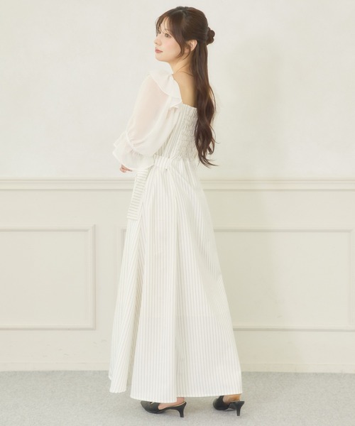 Ambre Neige(アンブルネージュ)の「side velt docking dress / サイドベルトドッキングワンピース(ワンピース・レディース・ホワイト系その他/ベージュ/ブラック・FREE)」の10枚目の写真