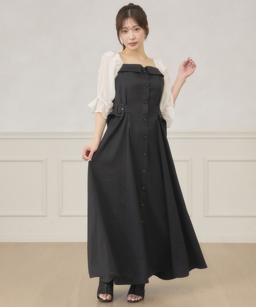 Ambre Neige(アンブルネージュ)の「side velt docking dress / サイドベルトドッキングワンピース(ワンピース・レディース・ホワイト系その他/ベージュ/ブラック・FREE)」の17枚目の写真