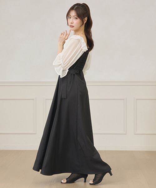 Ambre Neige(アンブルネージュ)の「side velt docking dress / サイドベルトドッキングワンピース(ワンピース・レディース・ホワイト系その他/ベージュ/ブラック・FREE)」の20枚目の写真