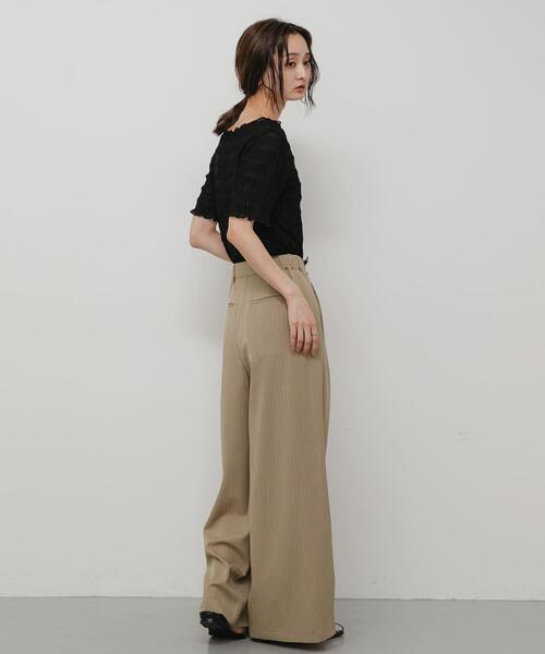 SENSE OF PLACE by URBAN RESEARCH（センスオブプレイスバイアーバンリサーチ）の「シャーリングシアートップ(5分袖)（Tシャツ/カットソー・レディース・アイボリー/ブラウン/オレンジ/ブラック・ONE）」の15枚目の写真