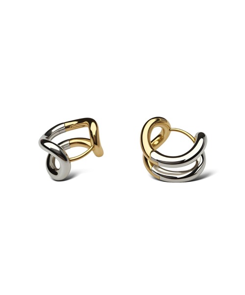 Lyvi(ライビィ)の「バイカラー/Layered Orbit Hoop Pierce-Contrast Edition / 金属アレルギー対応(ピアス(両耳用)・レディース・ゴールド系その他・FREE)」の2枚目の写真