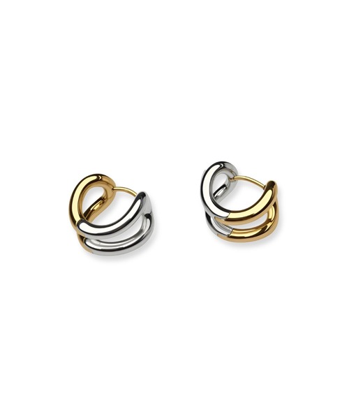 Lyvi(ライビィ)の「バイカラー/Layered Orbit Hoop Pierce-Contrast Edition / 金属アレルギー対応(ピアス(両耳用)・レディース・ゴールド系その他・FREE)」の5枚目の写真