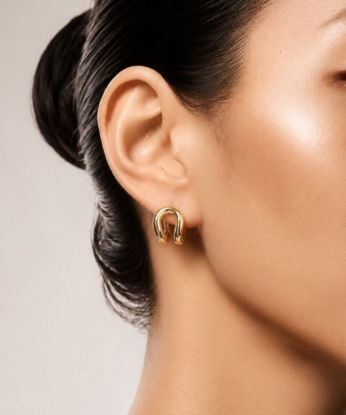 Lyvi(ライビィ)の「バイカラー/Layered Orbit Hoop Pierce-Contrast Edition / 金属アレルギー対応(ピアス(両耳用)・レディース・ゴールド系その他・FREE)」の8枚目の写真