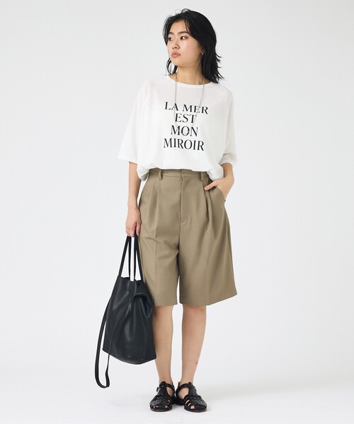 Rouge vif Anna(ルージュヴィフアンナ)の「サイロツイルハーフパンツ(その他パンツ・レディース・グレイッシュベージュ/オフホワイト・36/38)」の13枚目の写真