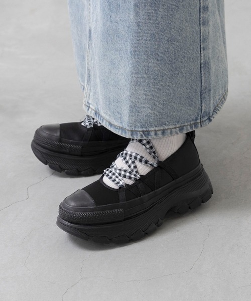 CONVERSE(コンバース)の「CONVERSE コンバース ALL STAR TREKWAVE BL OX オールスター 厚底 レースアップ スニーカー(スニーカー・レディース・ブラック/ミント・23.5cm/23.0cm/22.5cm/22.0cm/26.0cm/25.5cm/25.0cm/24.5cm/24.0cm)」の6枚目の写真