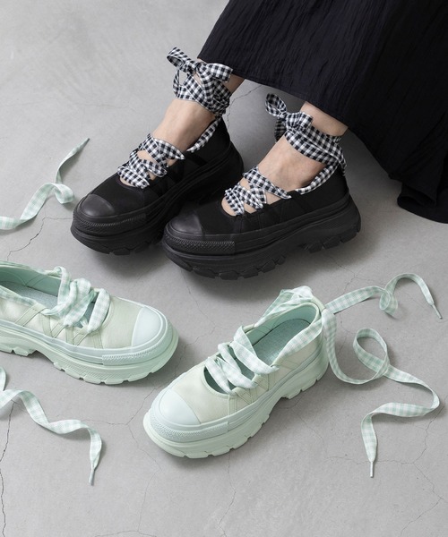 CONVERSE(コンバース)の「CONVERSE コンバース ALL STAR TREKWAVE BL OX オールスター 厚底 レースアップ スニーカー(スニーカー・レディース・ブラック/ミント・23.5cm/23.0cm/22.5cm/22.0cm/26.0cm/25.5cm/25.0cm/24.5cm/24.0cm)」の13枚目の写真