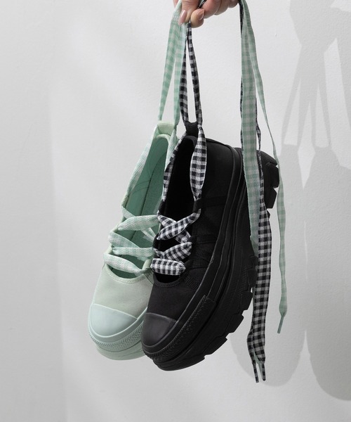 CONVERSE(コンバース)の「CONVERSE コンバース ALL STAR TREKWAVE BL OX オールスター 厚底 レースアップ スニーカー(スニーカー・レディース・ブラック/ミント・23.5cm/23.0cm/22.5cm/22.0cm/26.0cm/25.5cm/25.0cm/24.5cm/24.0cm)」の15枚目の写真