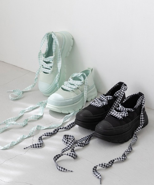 CONVERSE(コンバース)の「CONVERSE コンバース ALL STAR TREKWAVE BL OX オールスター 厚底 レースアップ スニーカー(スニーカー・レディース・ブラック/ミント・23.5cm/23.0cm/22.5cm/22.0cm/26.0cm/25.5cm/25.0cm/24.5cm/24.0cm)」の21枚目の写真