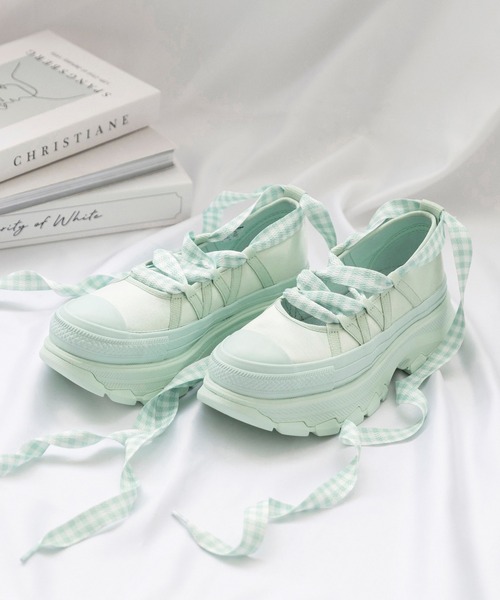 CONVERSE(コンバース)の「CONVERSE コンバース ALL STAR TREKWAVE BL OX オールスター 厚底 レースアップ スニーカー(スニーカー・レディース・ブラック/ミント・23.5cm/23.0cm/22.5cm/22.0cm/26.0cm/25.5cm/25.0cm/24.5cm/24.0cm)」の20枚目の写真