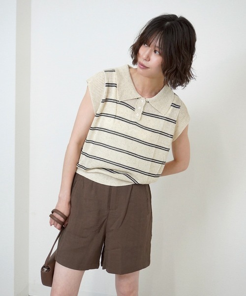 gossara(ゴサラ)の「【脚長見え】ヘリンボーン柄ショートパンツ(その他パンツ・レディース・ネイビー/ブラウン/アイボリー・FREE)」の9枚目の写真